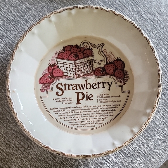 Vintage Cream and Red Ceramic Dinnerware with Strawberry Design - Picture 1 of 5